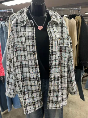 Plaid Sequin Shacket