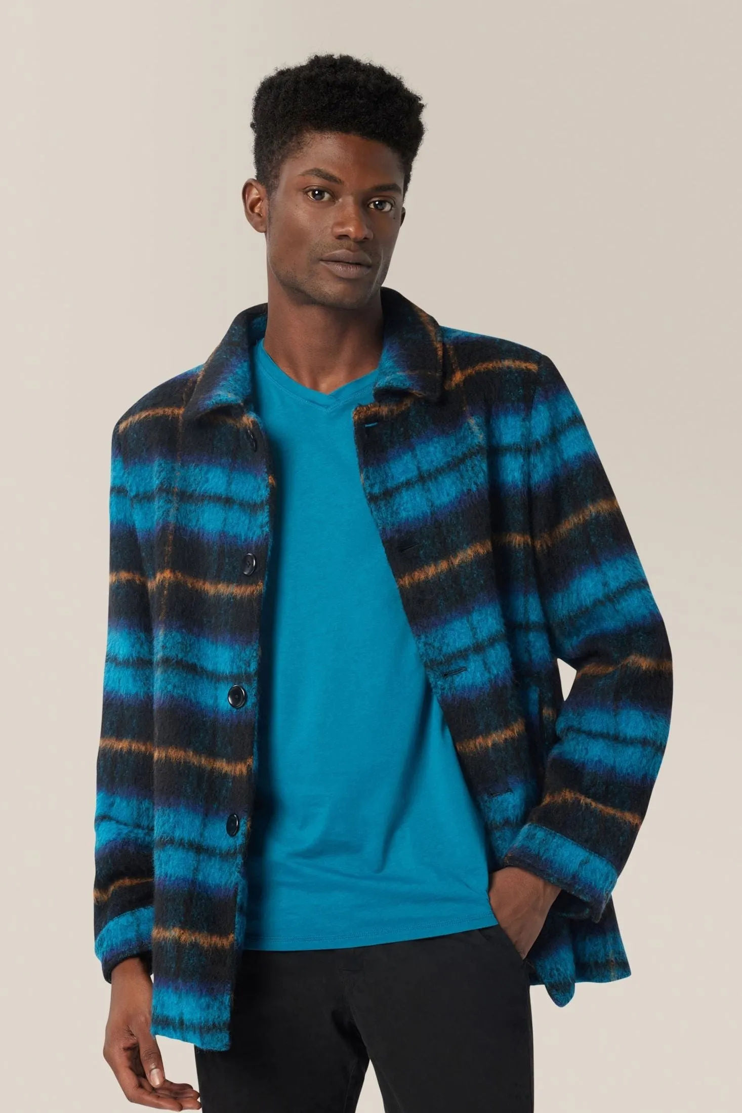 Plaid Wool Coat | Recycled Polyester