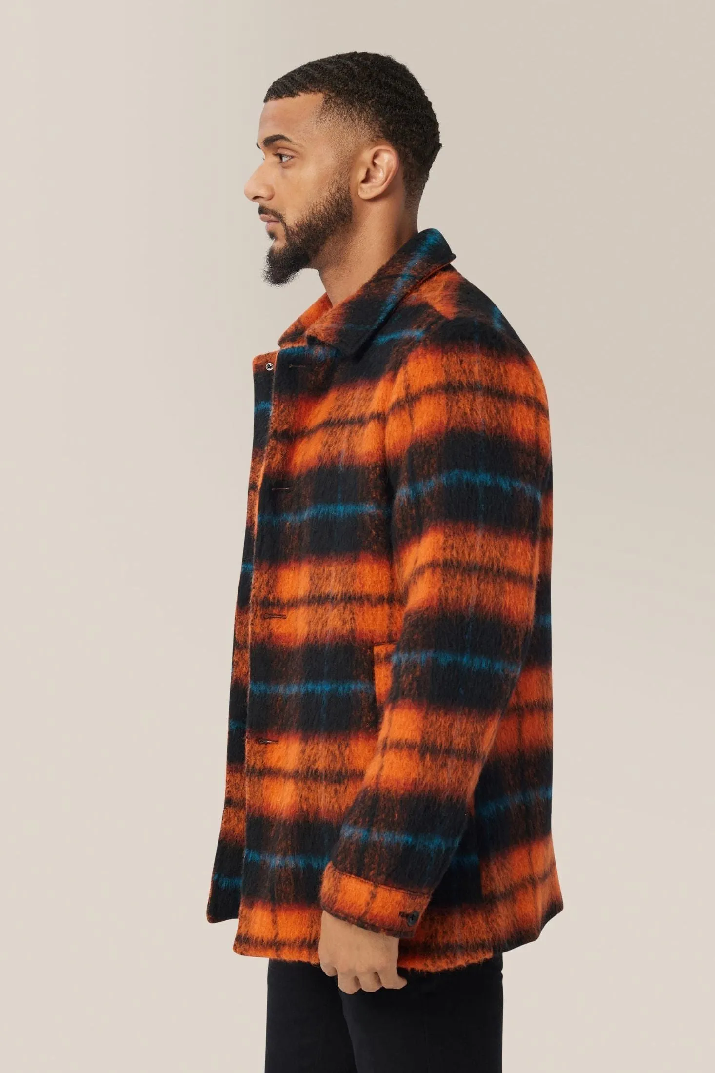 Plaid Wool Coat | Recycled Polyester