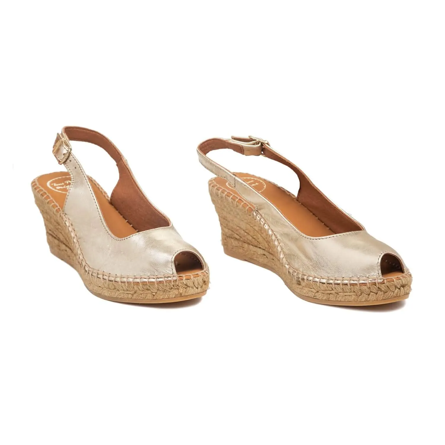 Plain Leather Wedge Espadrille for Women - Croacia