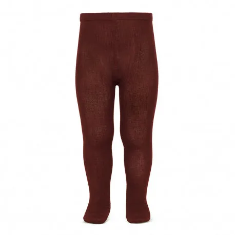 Plain stitch basic tights GARNET