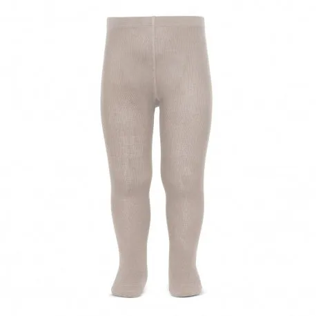 Plain stitch basic tights STONE