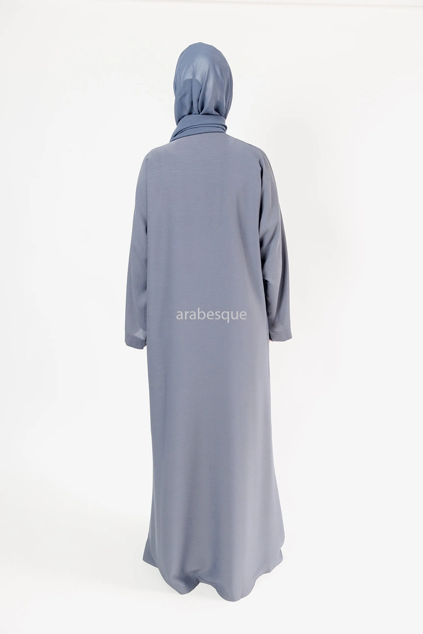 Plain Textured Open Abaya -  7 Colours