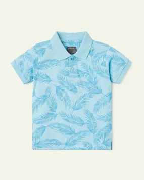 Printed Palm Leaves Polo