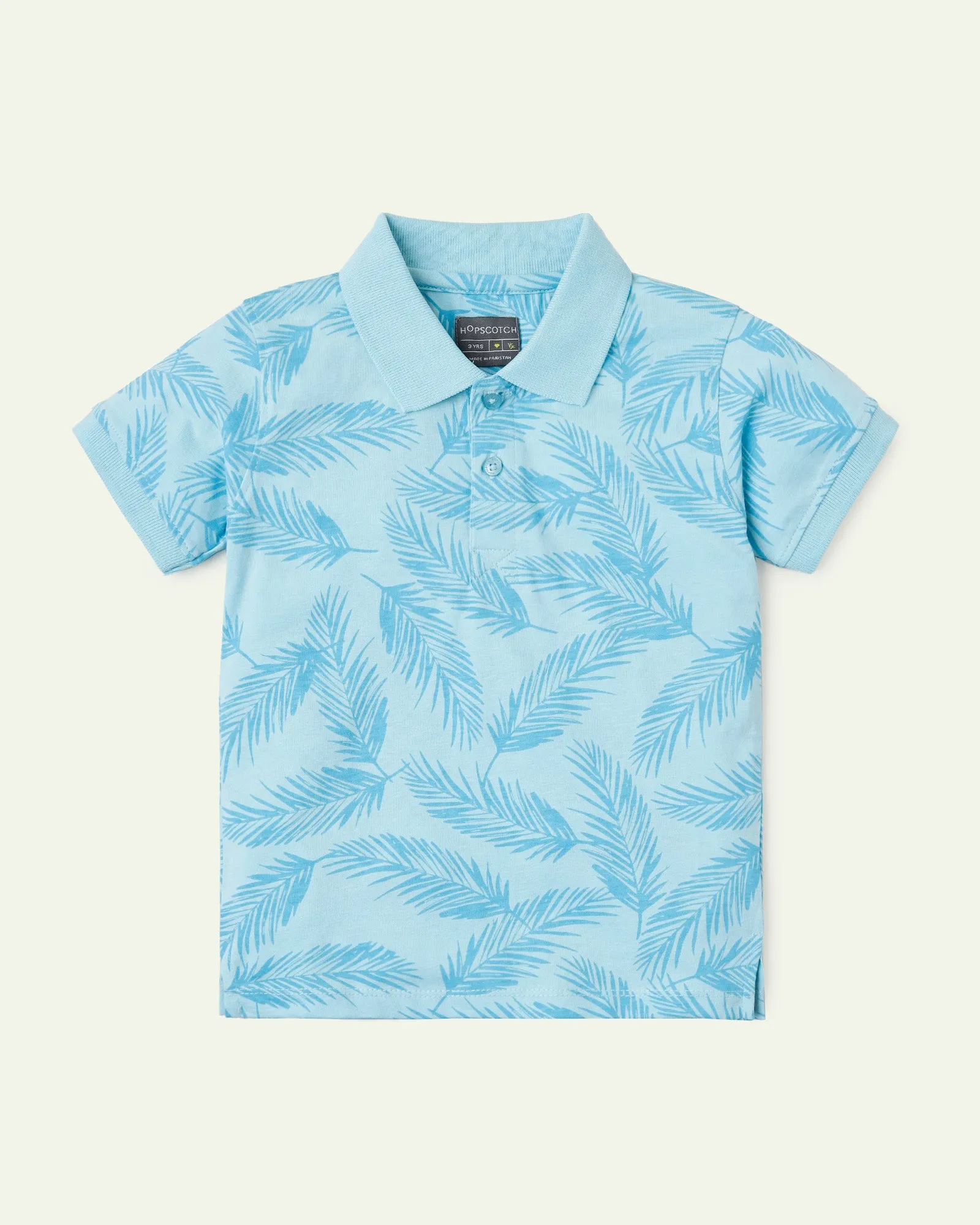 Printed Palm Leaves Polo