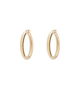 Round Plain Hoop Earrings