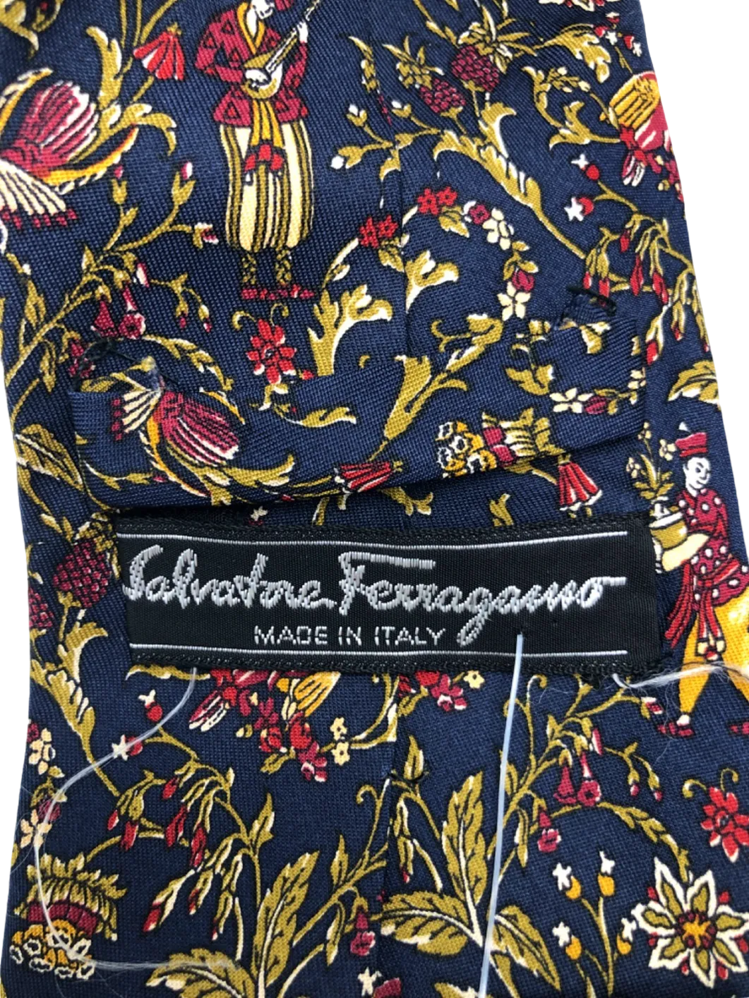 Salvatore Ferragamo Blue Patterned Silk Tie