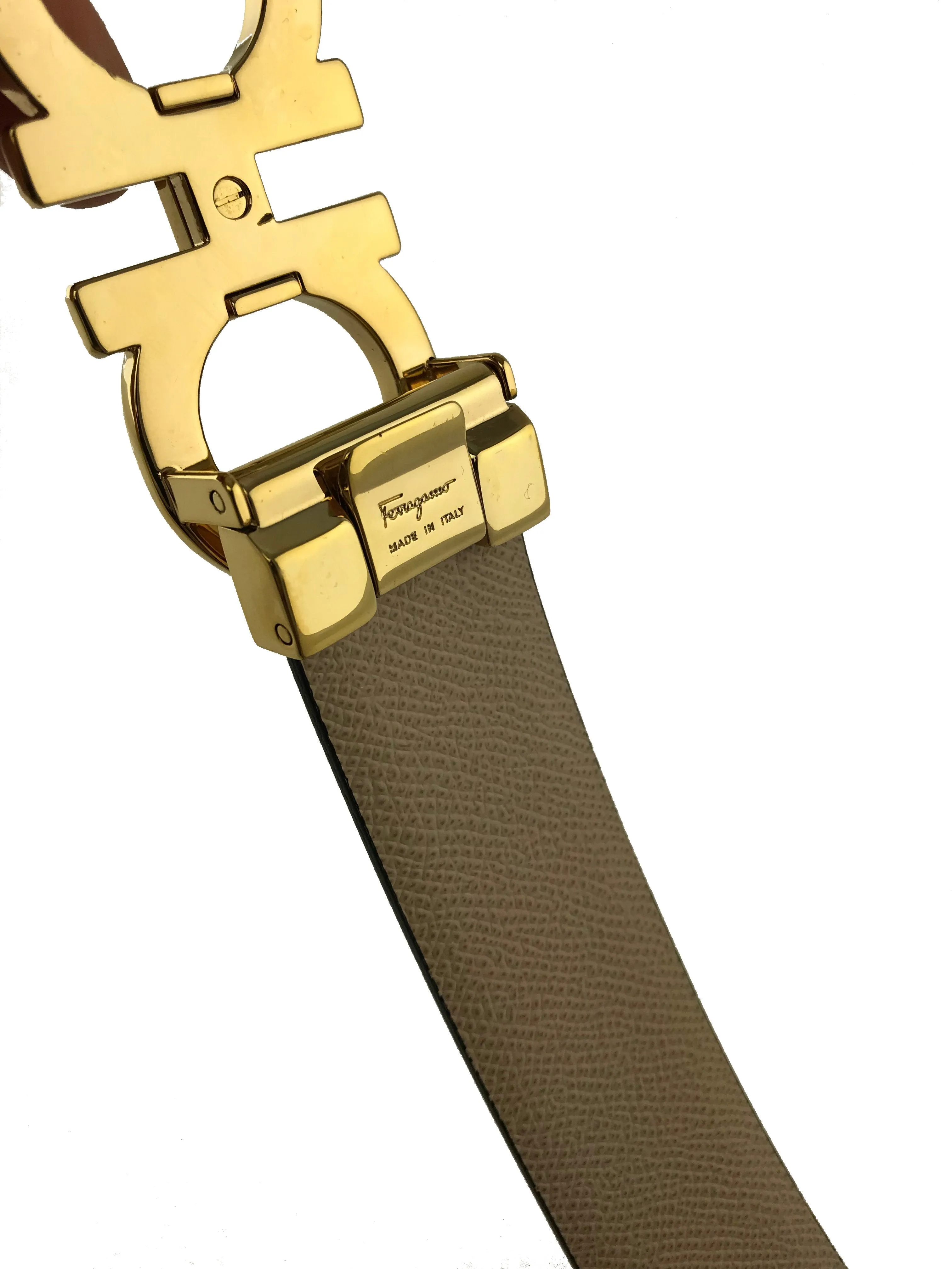 Salvatore Ferragamo Gancini Reversible Leather Belt