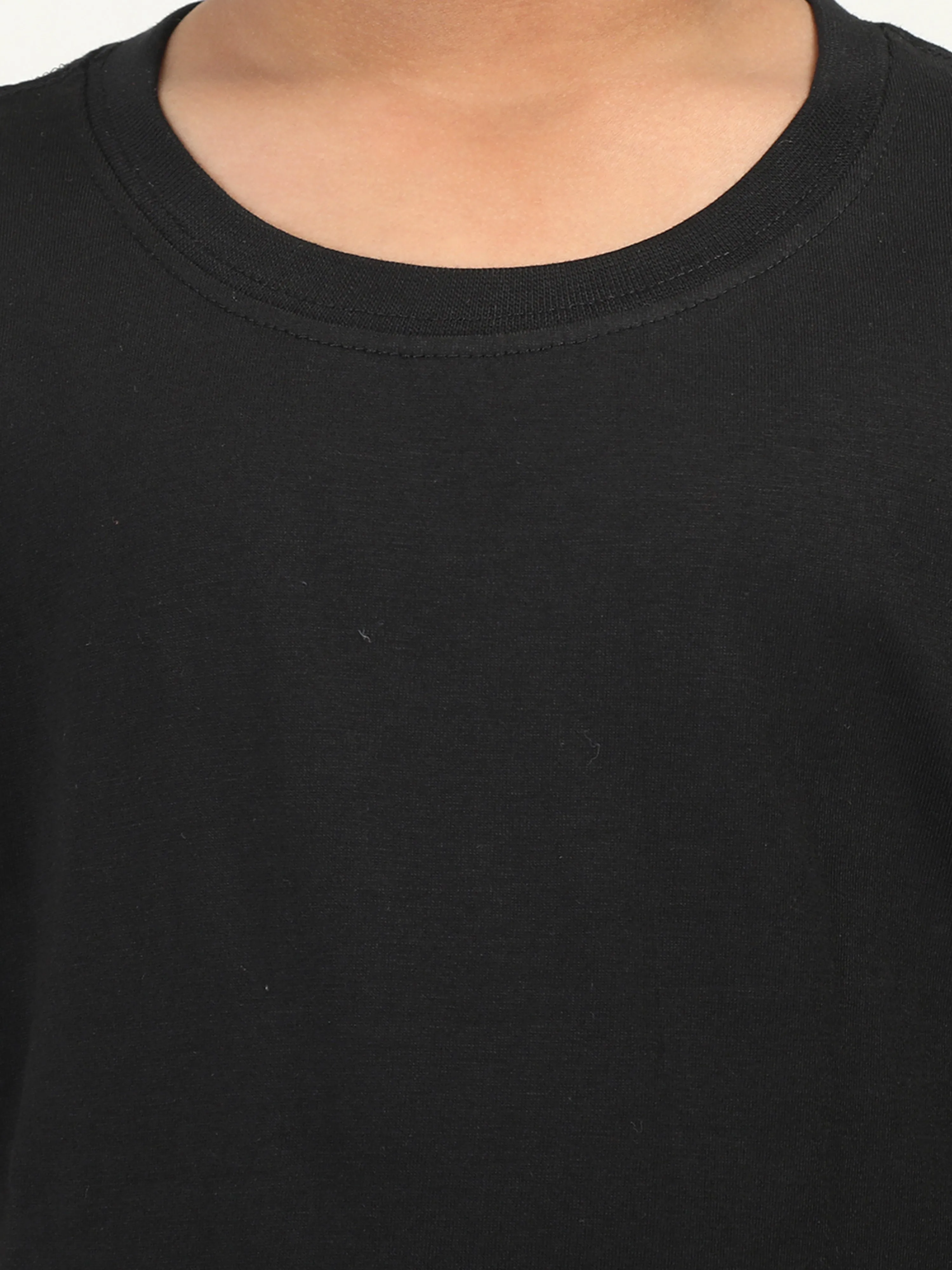 Solids: Plain Black Kids Tshirt