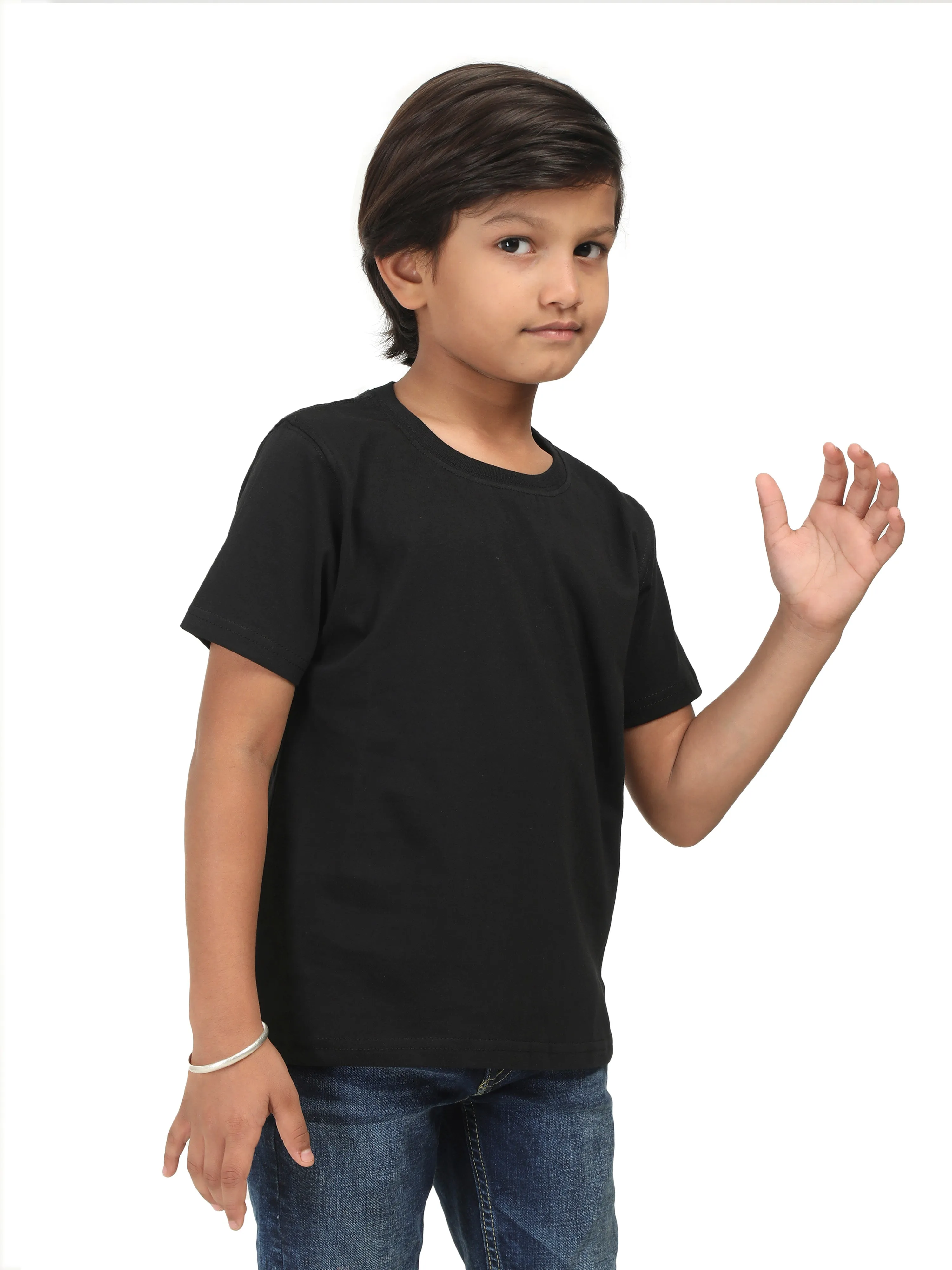 Solids: Plain Black Kids Tshirt