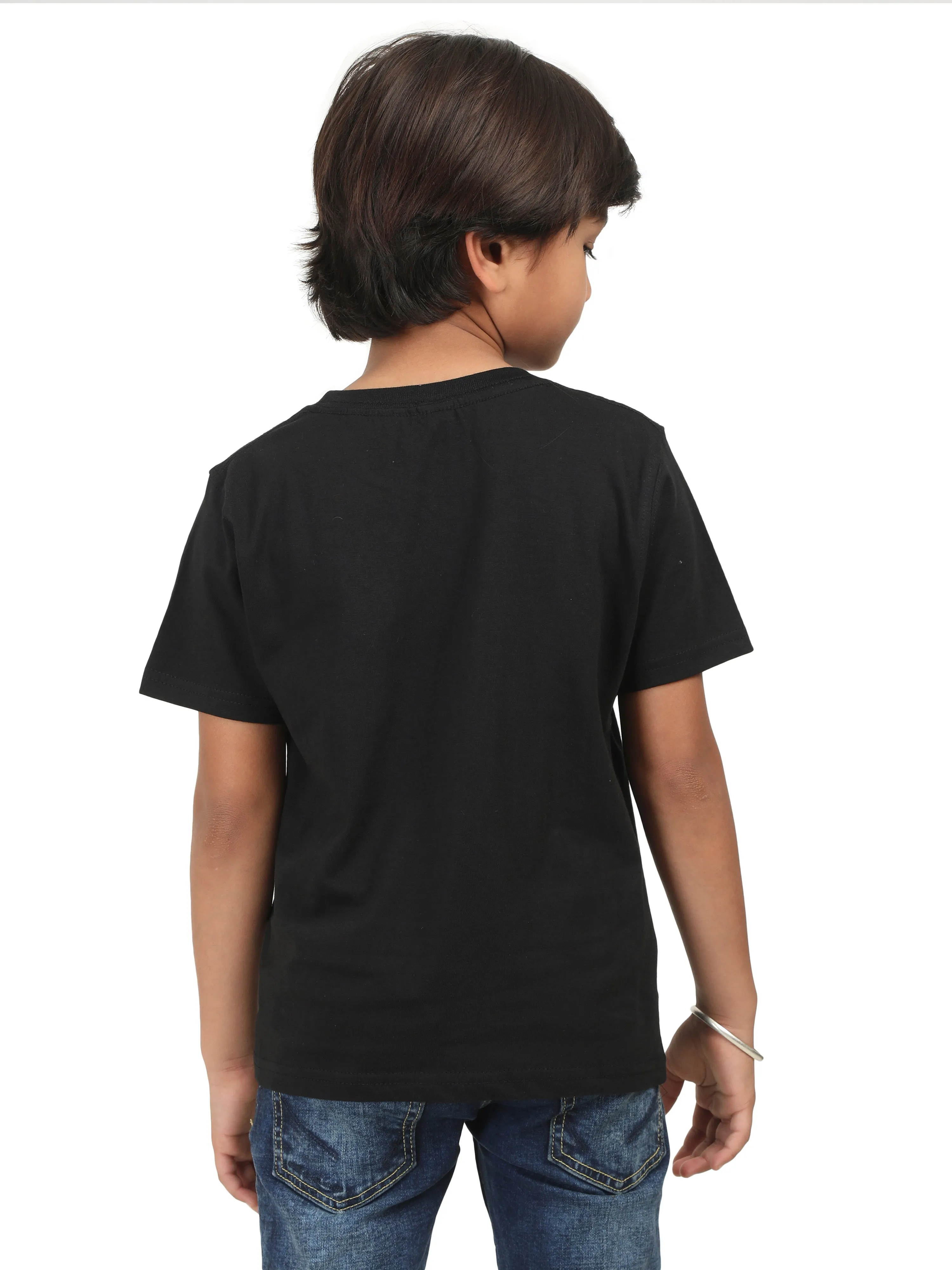 Solids: Plain Black Kids Tshirt