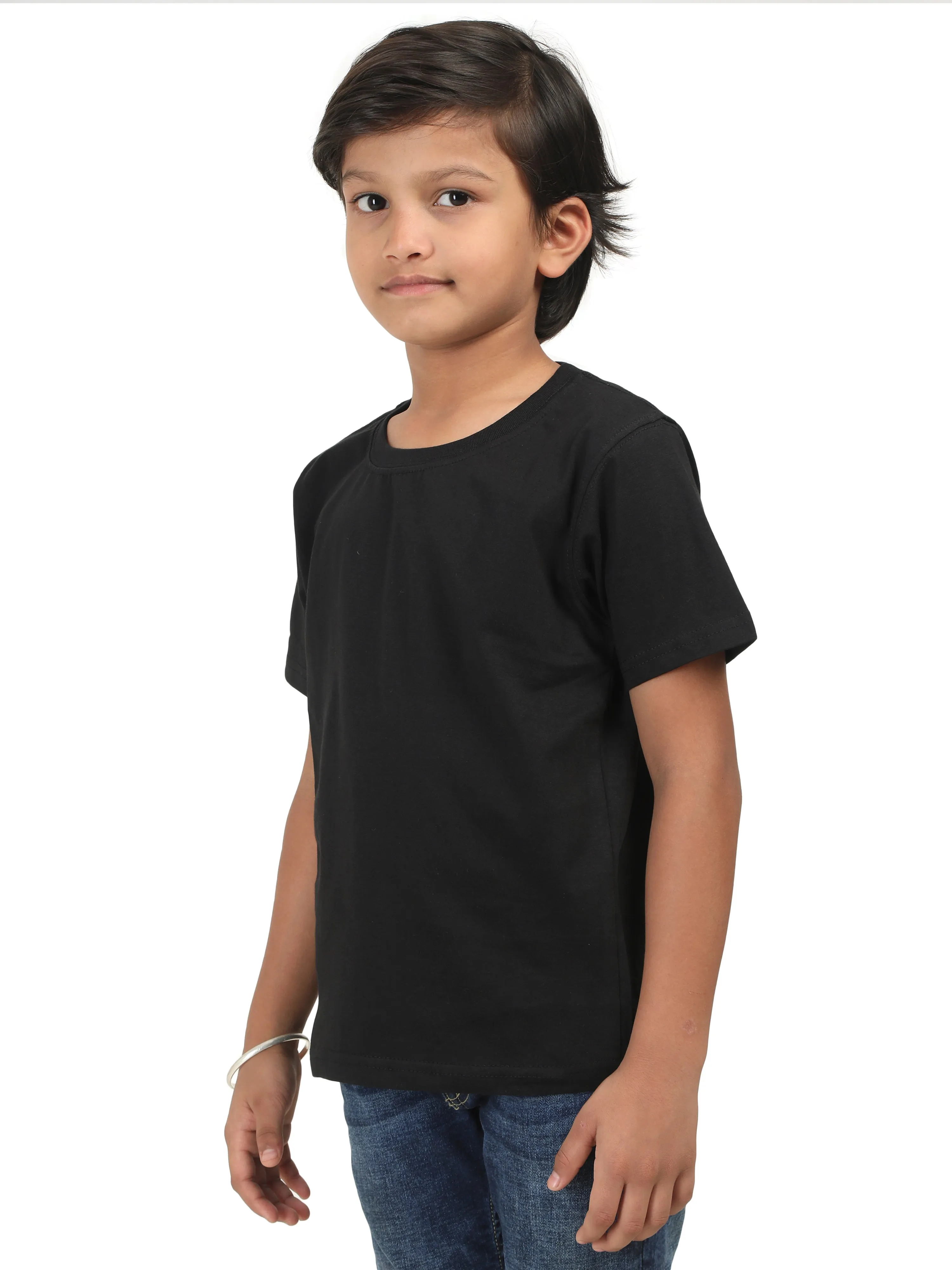 Solids: Plain Black Kids Tshirt