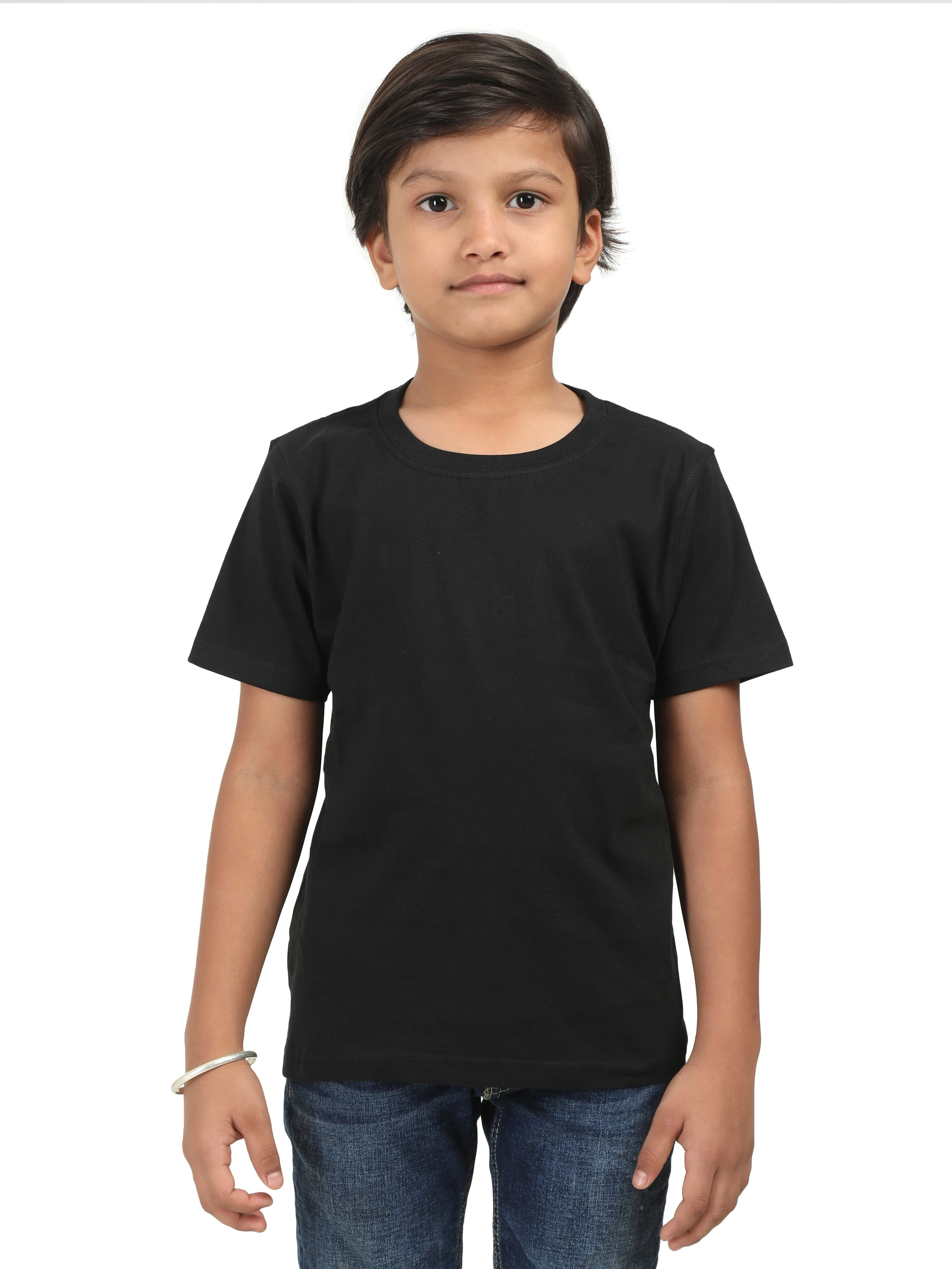 Solids: Plain Black Kids Tshirt