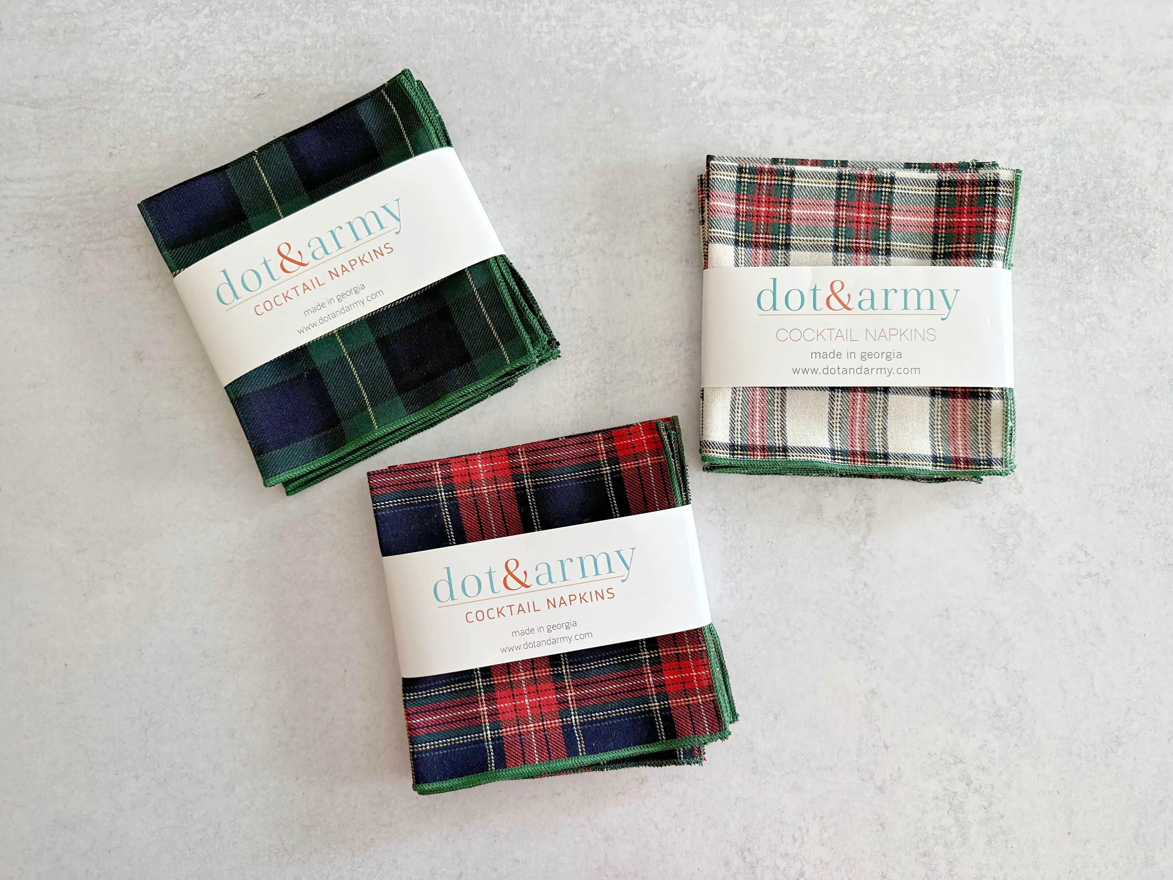 Tartan Cocktail Napkins, set of four