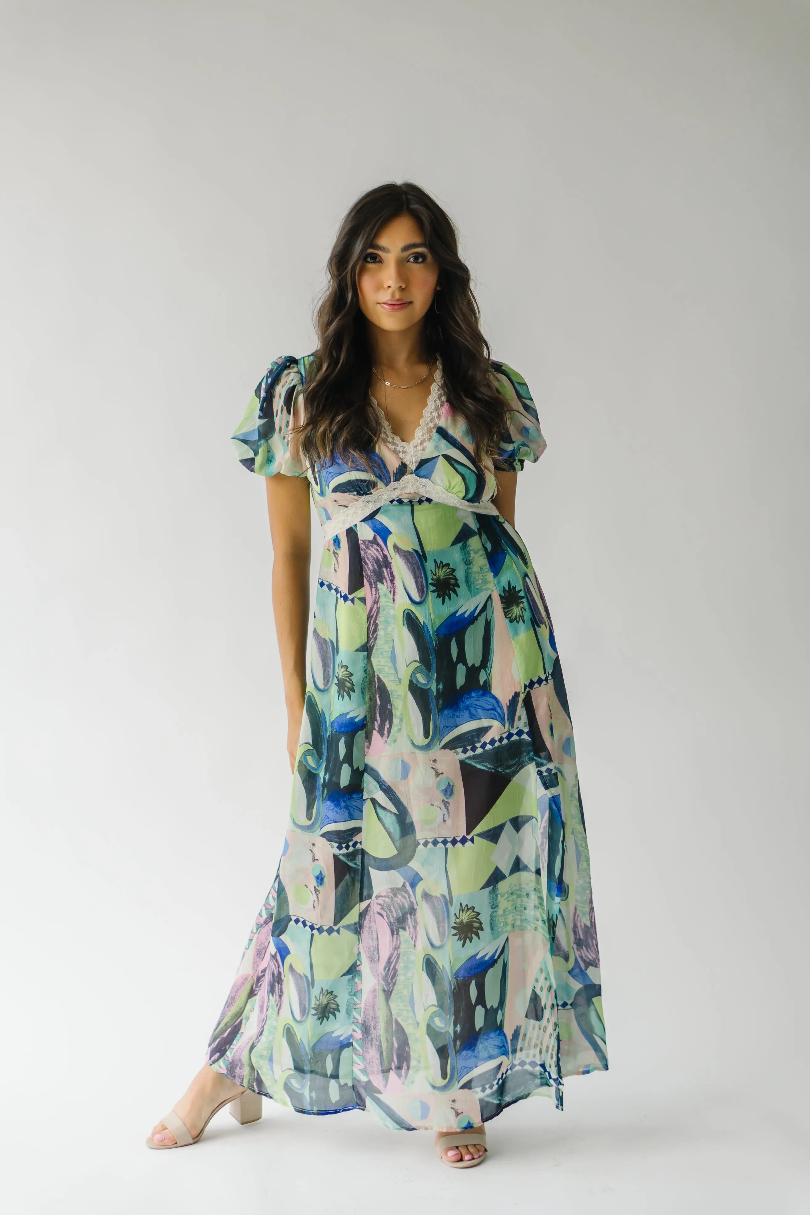 The Ashwin Patterned Maxi Dress in Multi