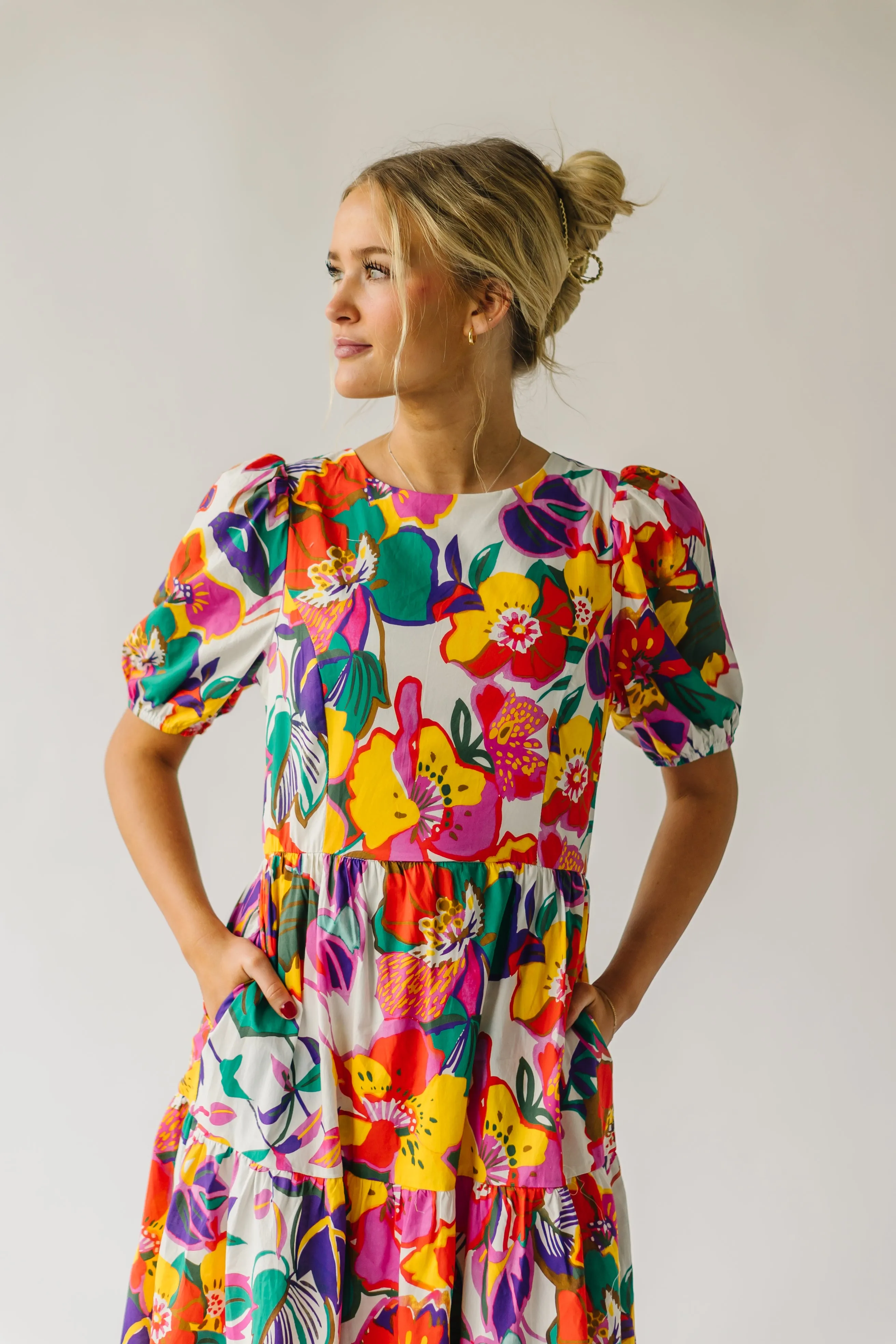 The Ballinger Patterned Midi Dress in Multi