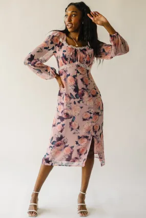 The Vienna Floral Patterned Dress in Rose