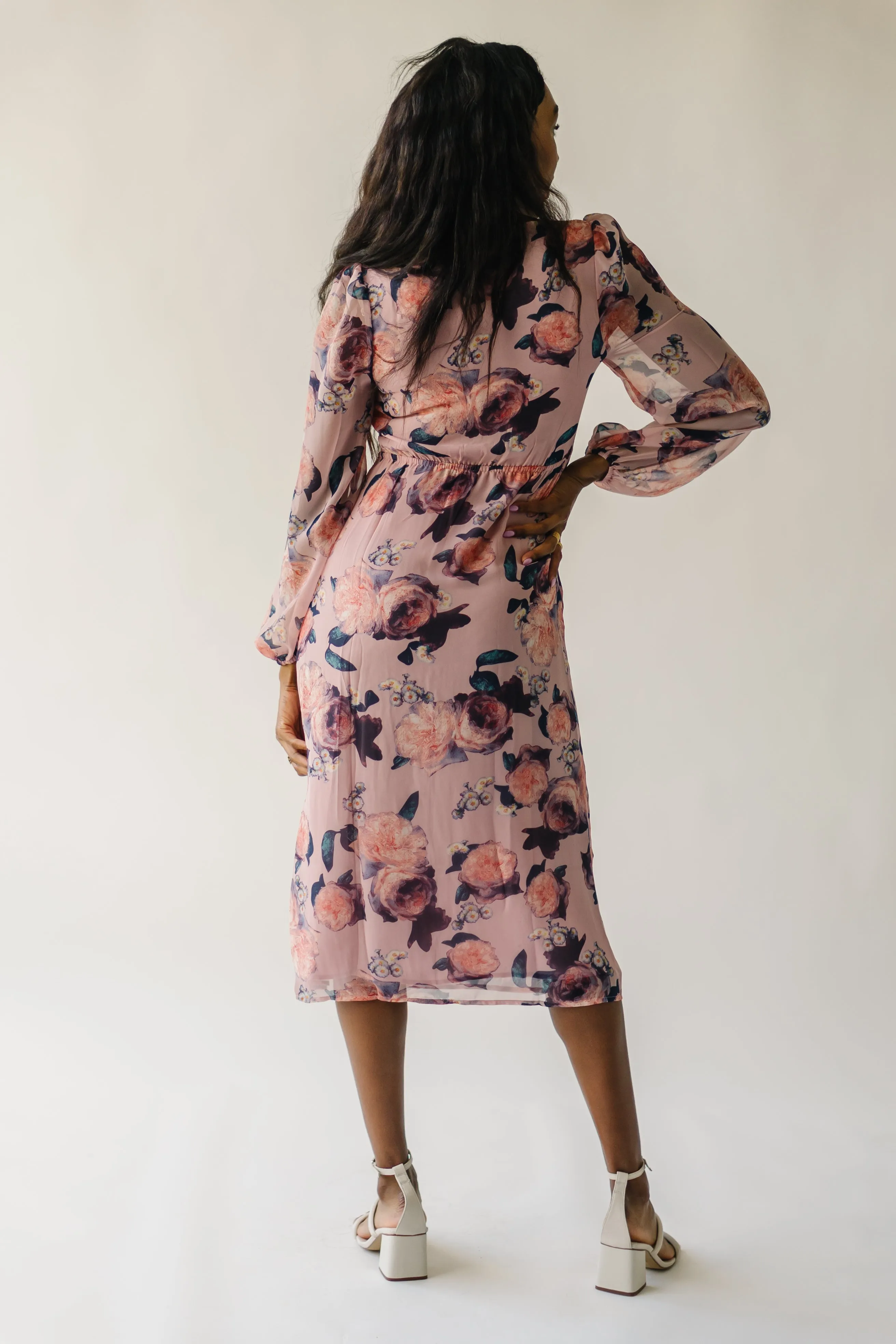 The Vienna Floral Patterned Dress in Rose